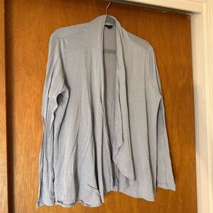 Women’s L  Ann Taylor Linen elegant Blue Grey Lightweight Cardigan: Fairy formal
